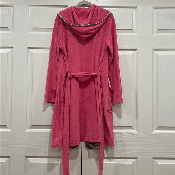 RALPH LAUREN Terry Cloth Bathrobe Hot Pink Green Gingham Womens Size XS Small - Picture 4 of 9